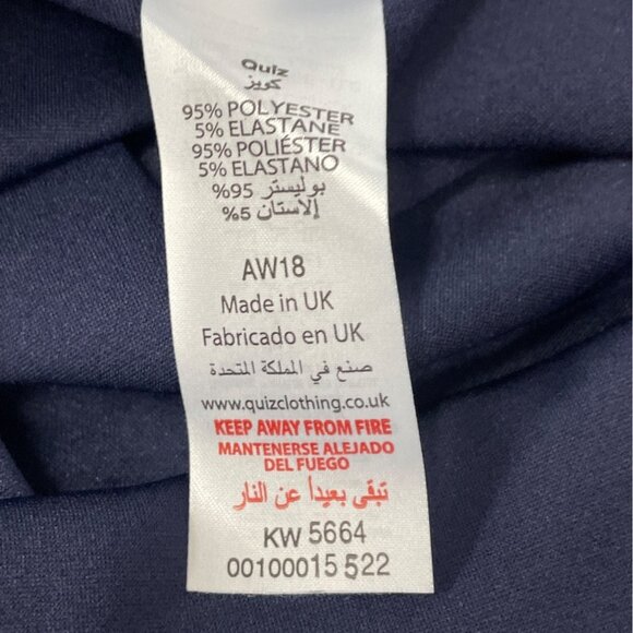 Quiz Navy Blue Off-Shoulder Twist Knot Women's Knee Length Bodycon Dress Sz 14 - Picture 7 of 9